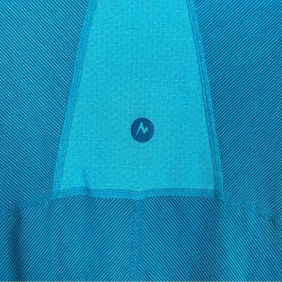 Marmot | Julie Short Sleeve Shirt In Aqua Stripe Size Large - Picture 7 of 8